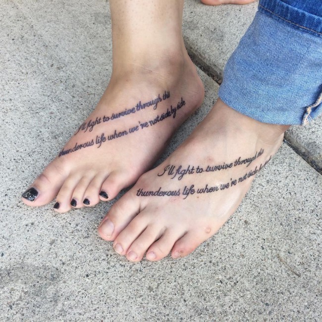 Promise Wording Feet Tattoos For Couples