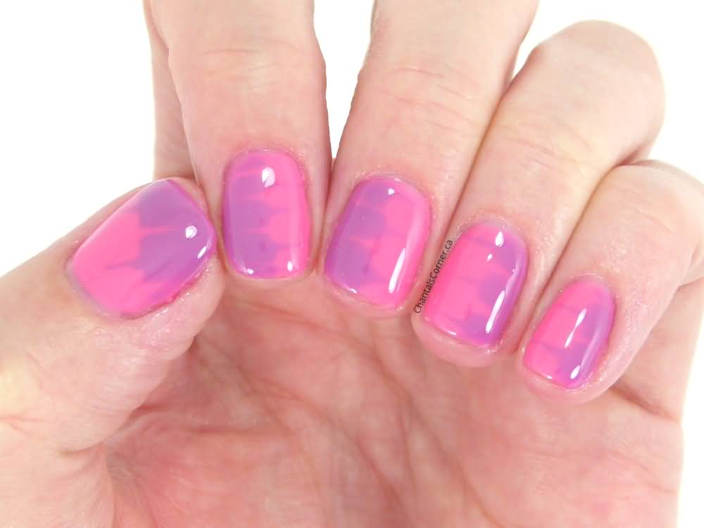 Purple And Pink Gel Nail Art