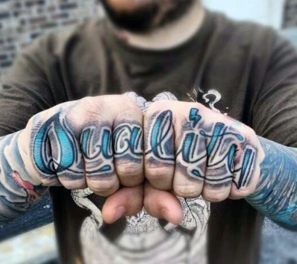 Quality Knuckle Tattoo On Both Hands For Men
