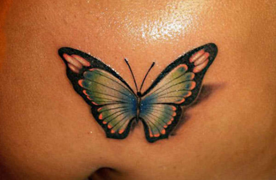 Realistic Lovely Butterfly Tattoo