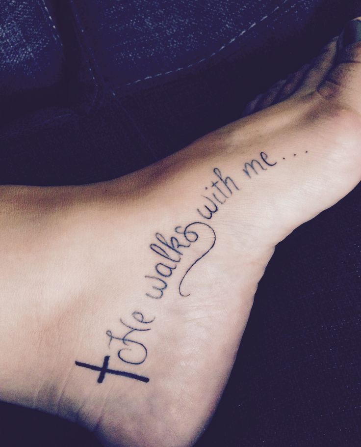 Religious Left Foot Tattoo For Girls