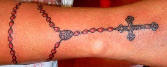 Religious Man Wrist Bracelet Tattoo