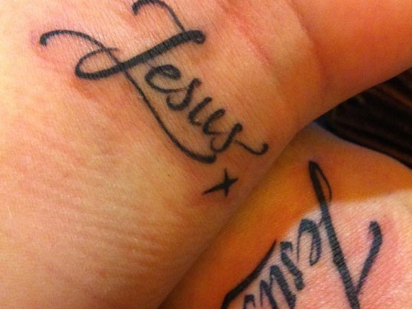 Religious Text Men Wrist Matching Tattoos