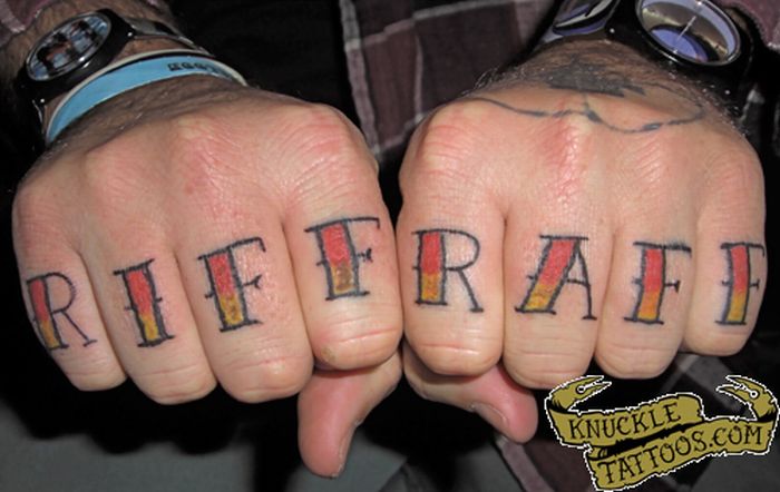 Riff Raff Knuckle Tattoo For Men