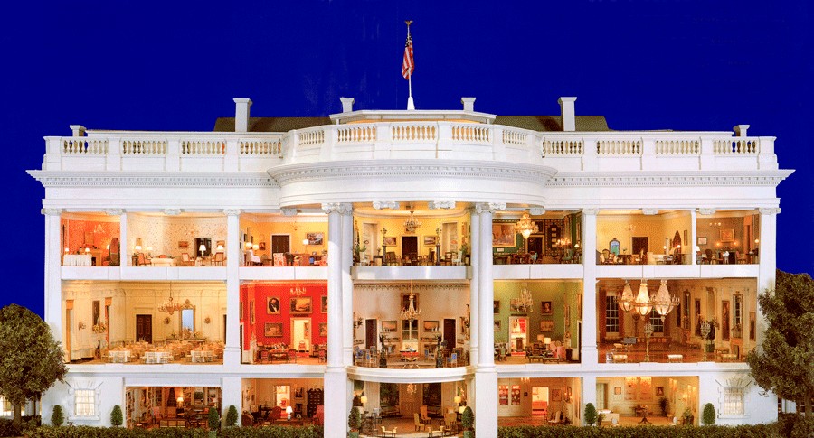 Rooms Of The White House At Night