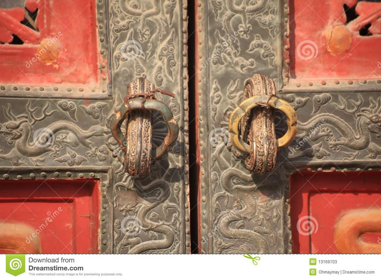Royal Dragon Door Details Of Forbidden City