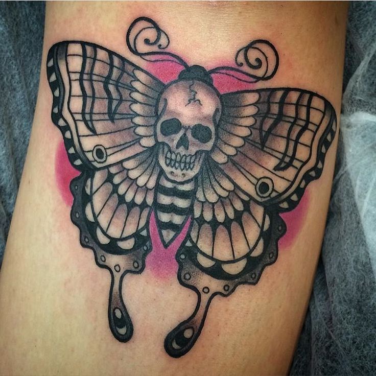Scary Butterfly Skull Tattoo