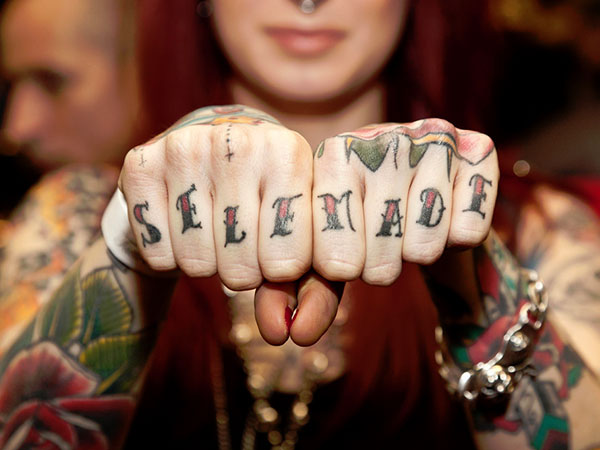 Self Made Girl Knuckle Tattoo Ideas