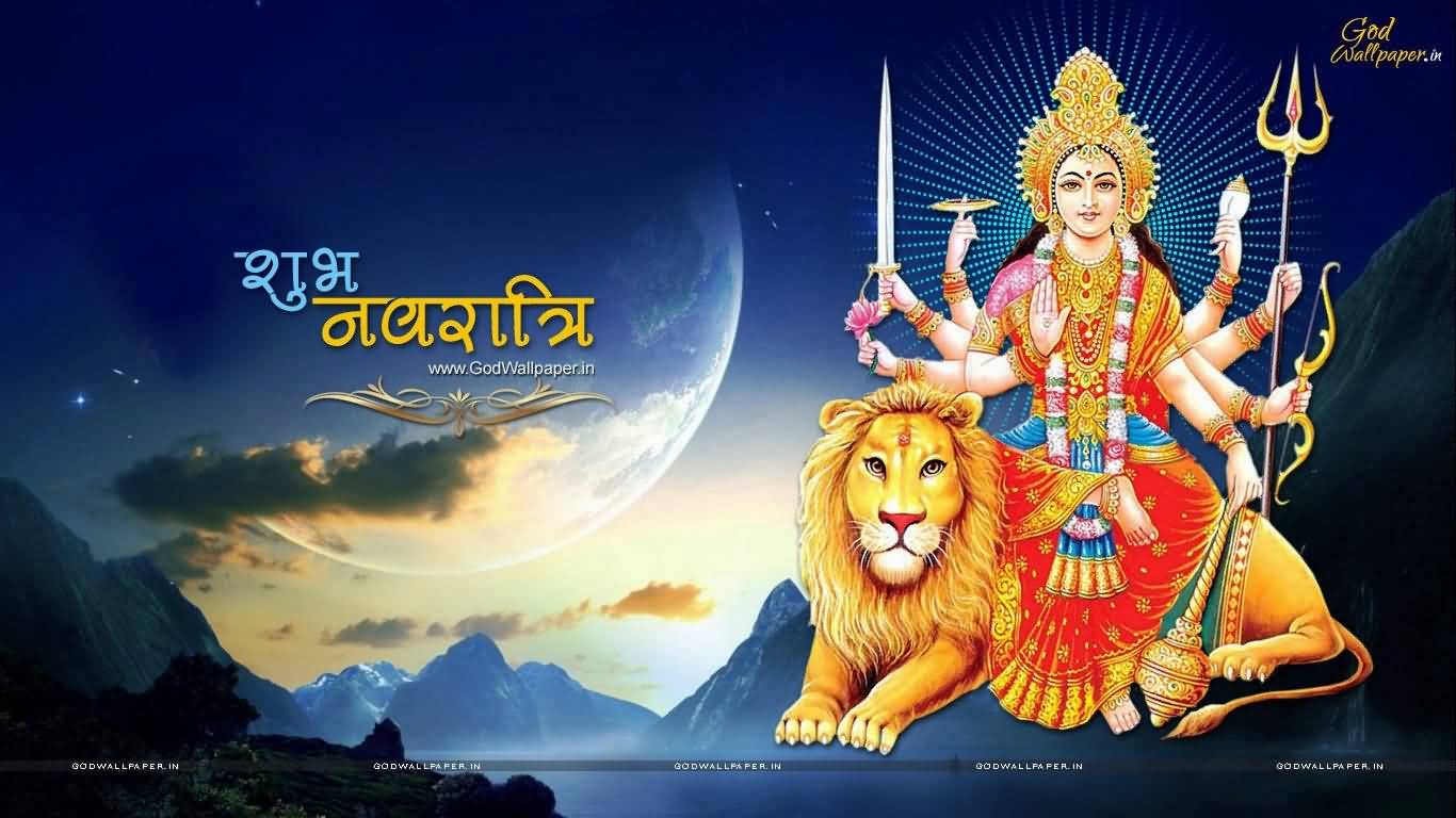 Shubh Navratri Wishes With Goddess Durga Picture