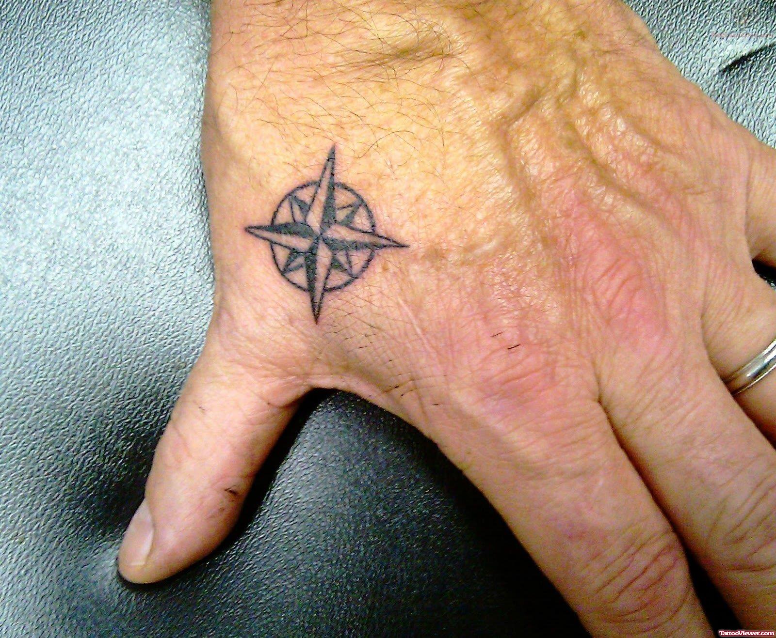 Side Hand Compass Tattoo For Men