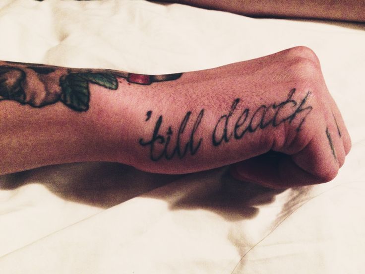 Side Hand Till Death Tattoo For Men