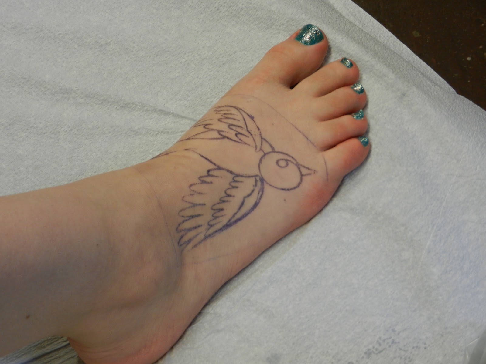 Simple Bird Foot Tattoo For Girls