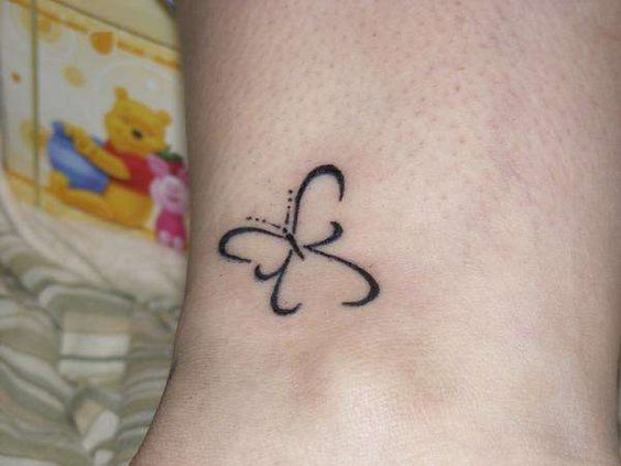Simple Black Butterfly Tattoo