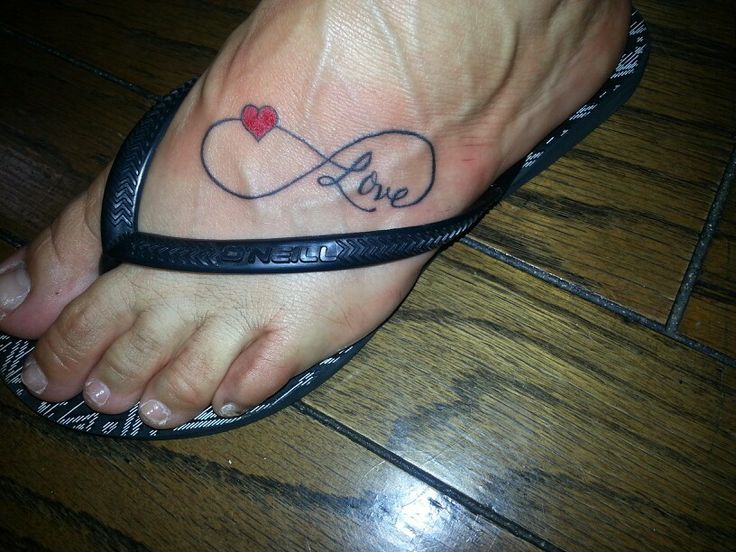 Simple Infinity Love Foot Tattoo