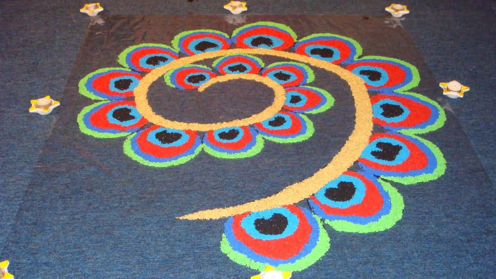 Simple Rangoli Design For Diwali Festival