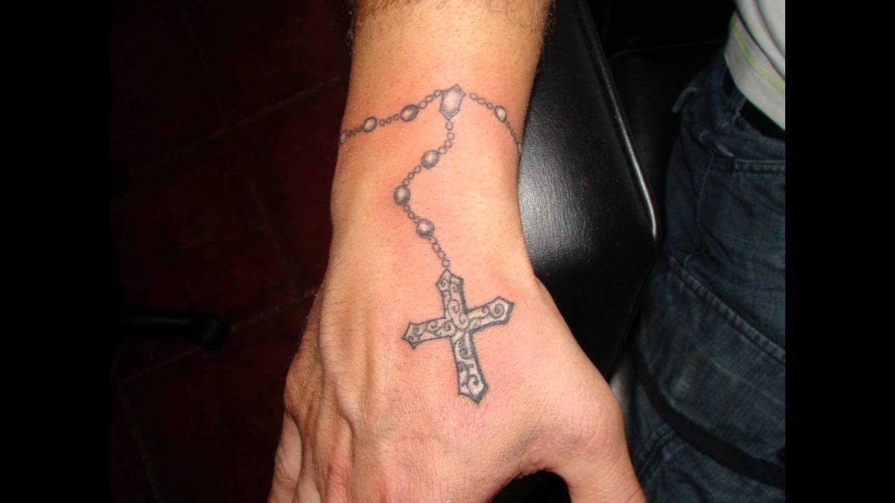 Simple Rosary Bead Tattoo On Wrist