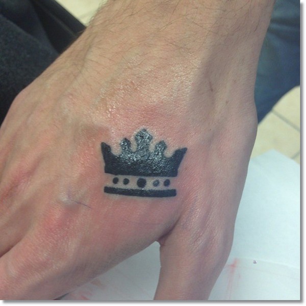 Small Hand Crown Tattoo For Men