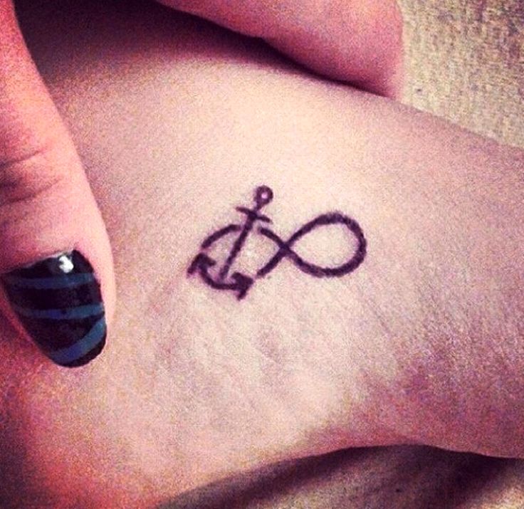 Small Infinity Anchor Tattoo For Girls
