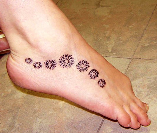 Small Sunflowers Tattoo On Right Foot
