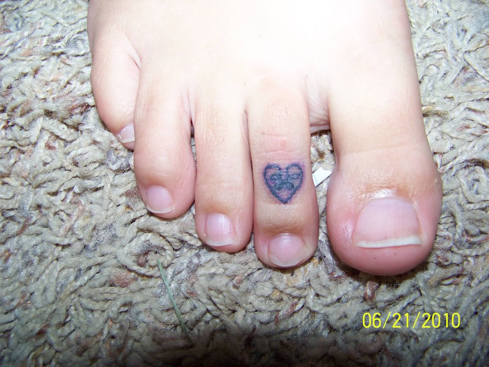 Small Toe Heart Tattoo