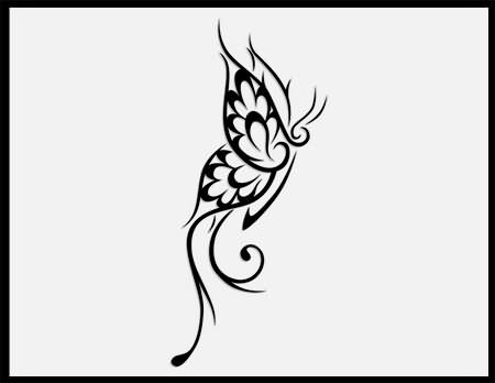 Small Tribal Butterfly Tattoo Design