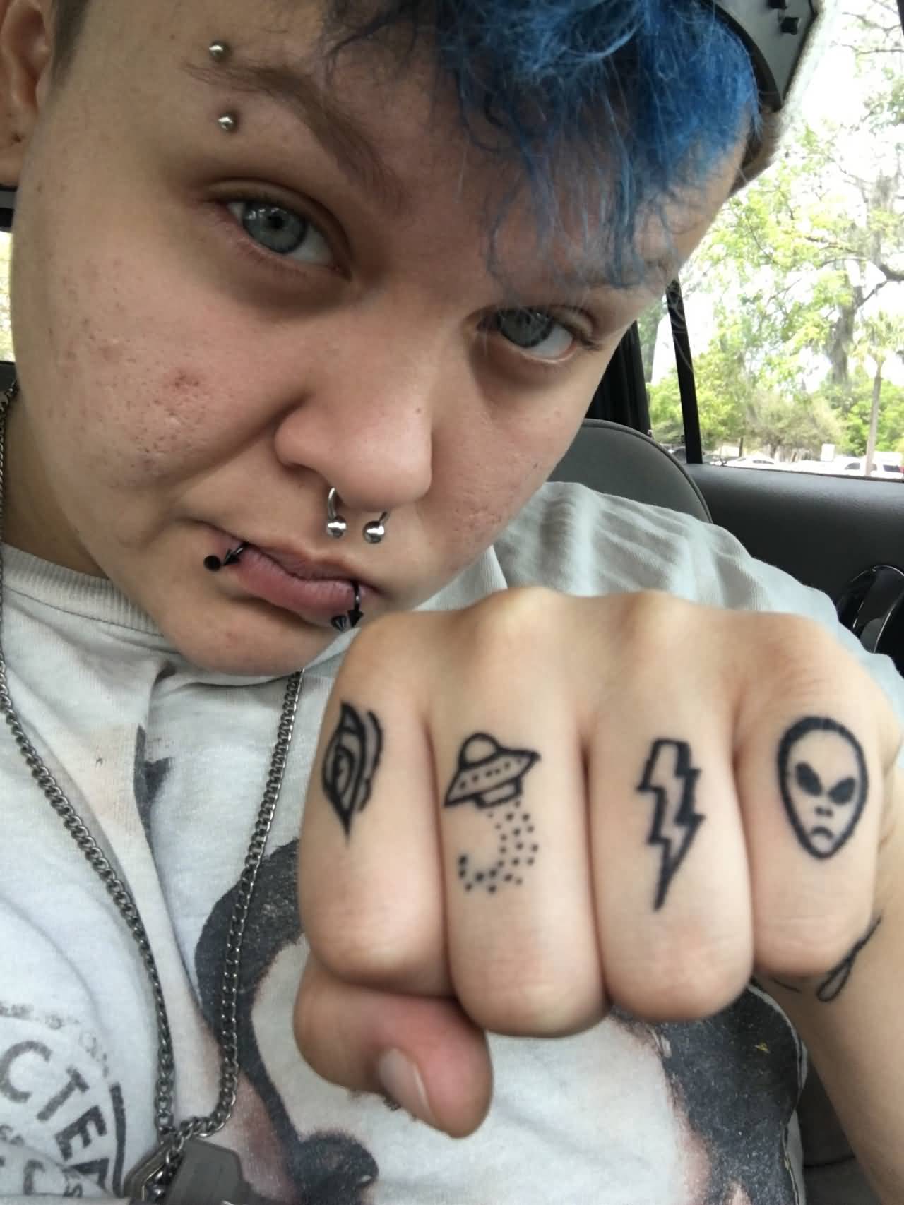 Space Knuckle Tattoo For Boy