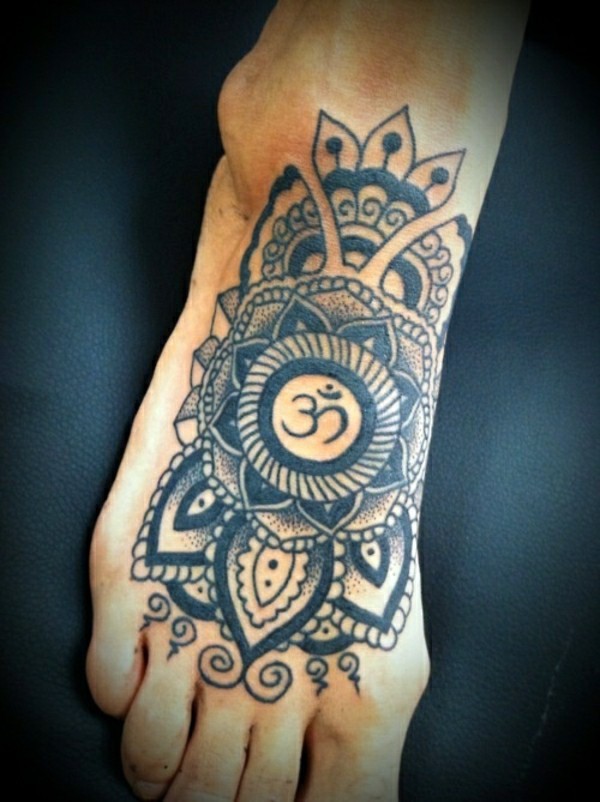 Spiritual Mandala Tattoo On Foot