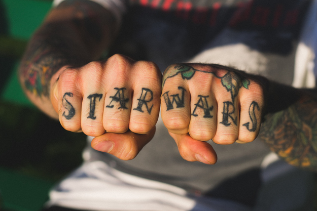Star Wars Knuckle Tattoo On Both Hands For Men