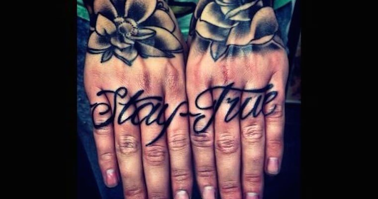 Stay True Fingers Tattoo For Girls