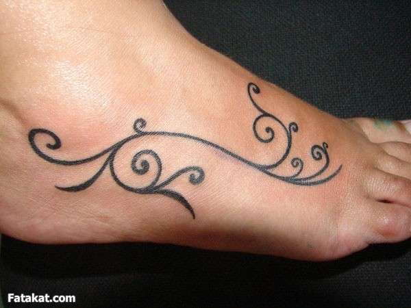 Stylish Black Vine Foot Tattoo