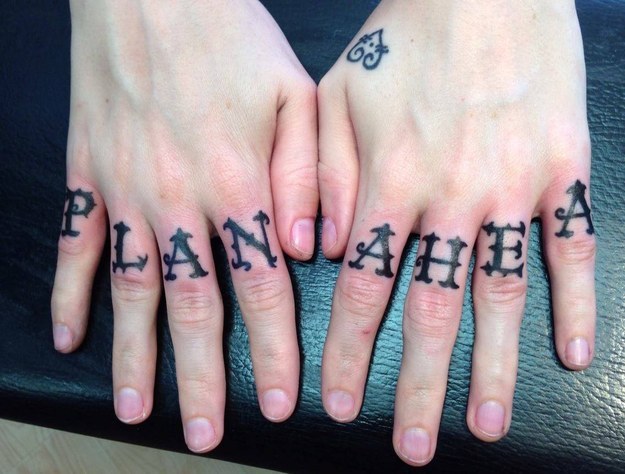 Stylish Plan Ahead Both Hand Fingers Tattoo