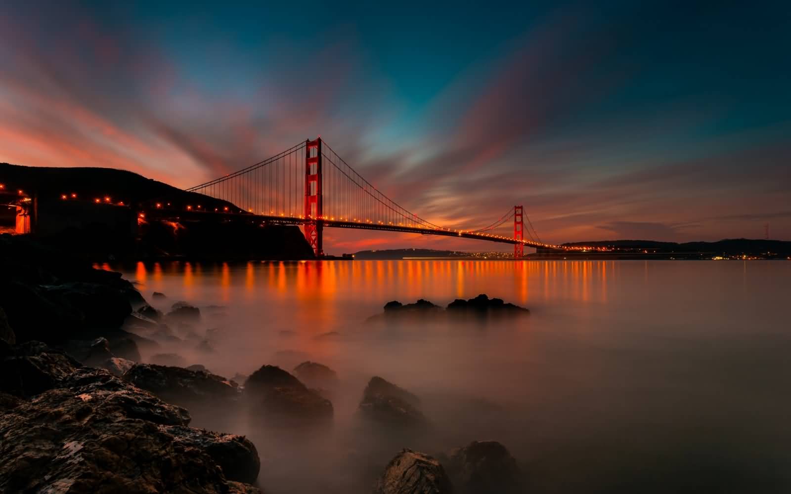 Sunset View Of Golden Gate Bridge In San Francisco