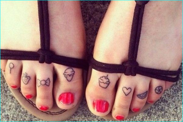 Sweet Toes Tattoo For Girls