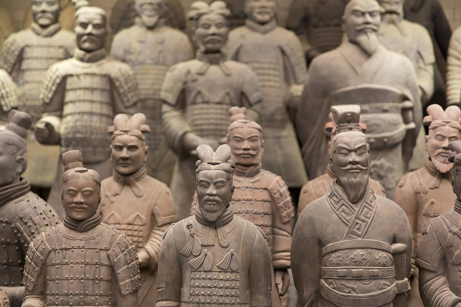 Terracotta Army Warrior Statues Closeup