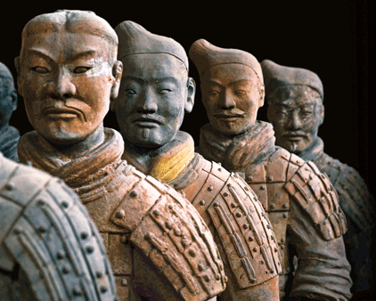 Terracotta Warrior Statues Closeup
