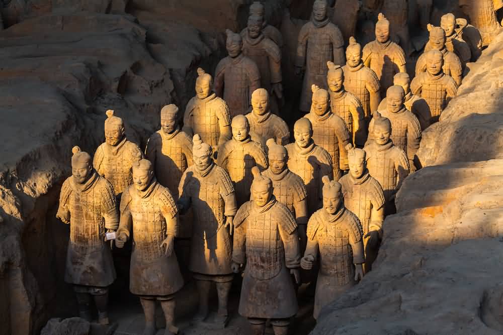 Terracotta Warriors In Pit 1 At Museum In Xi'an, China