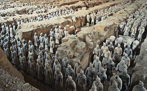 Terracotta Warriors At Mausoleum Of China's First Emperor In Xi'an