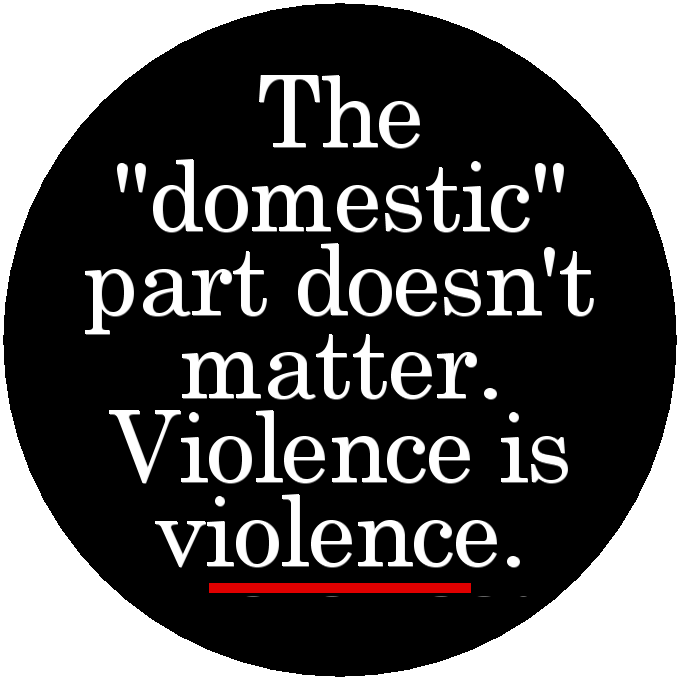 The DOMESTIC part doesn't matter. Violence is violence