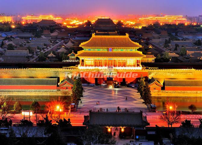 The Night Scene Of The Forbidden City In Beijing
