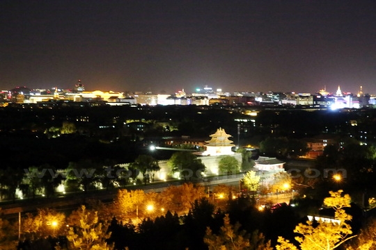 The Northwest Corner Of Forbidden City At Night