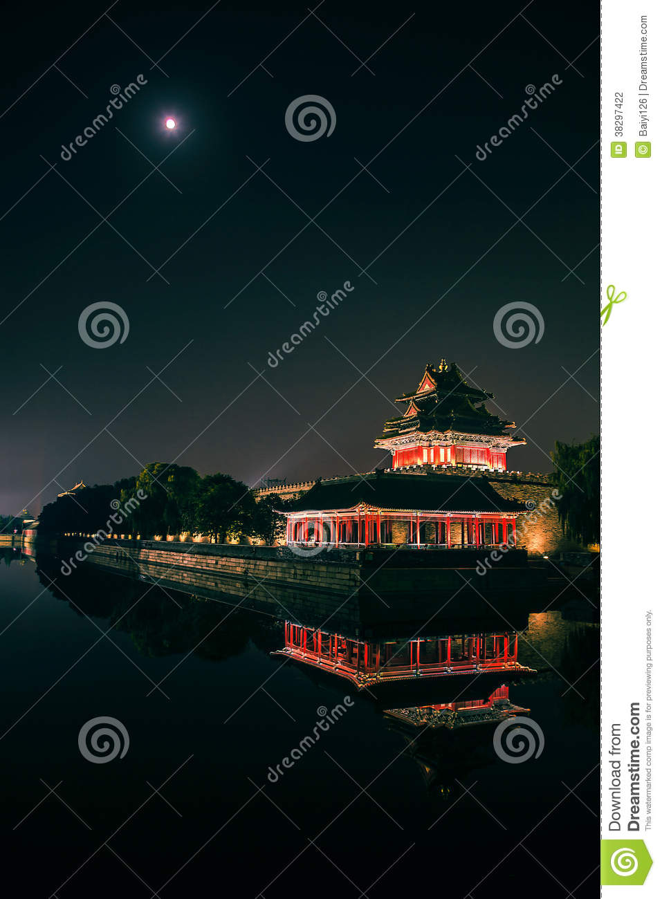 The Turret Of Forbidden City In Night