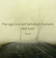 The ego is a veil between humans and God.  Rumi