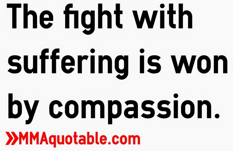The fight with suffering is won by compassion.