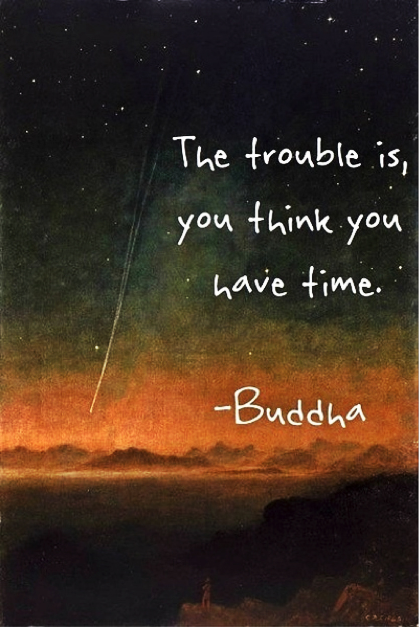 The trouble is, you think you have time. Buddha