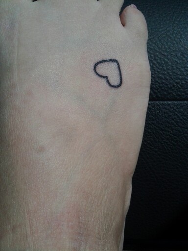 Tiny Cute Heart Foot Tattoo