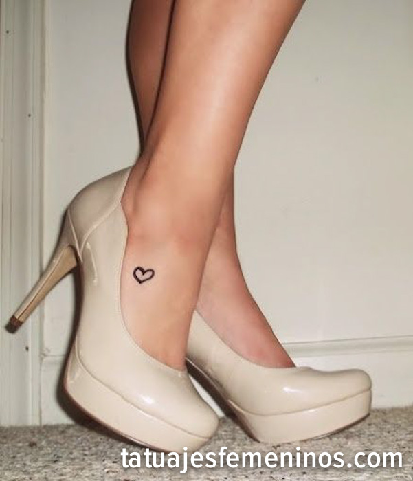 Tiny Cute Heart Tattoo On Girl Foot