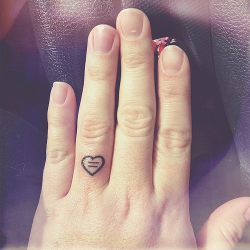 Tiny Heart Finger Tattoo Image