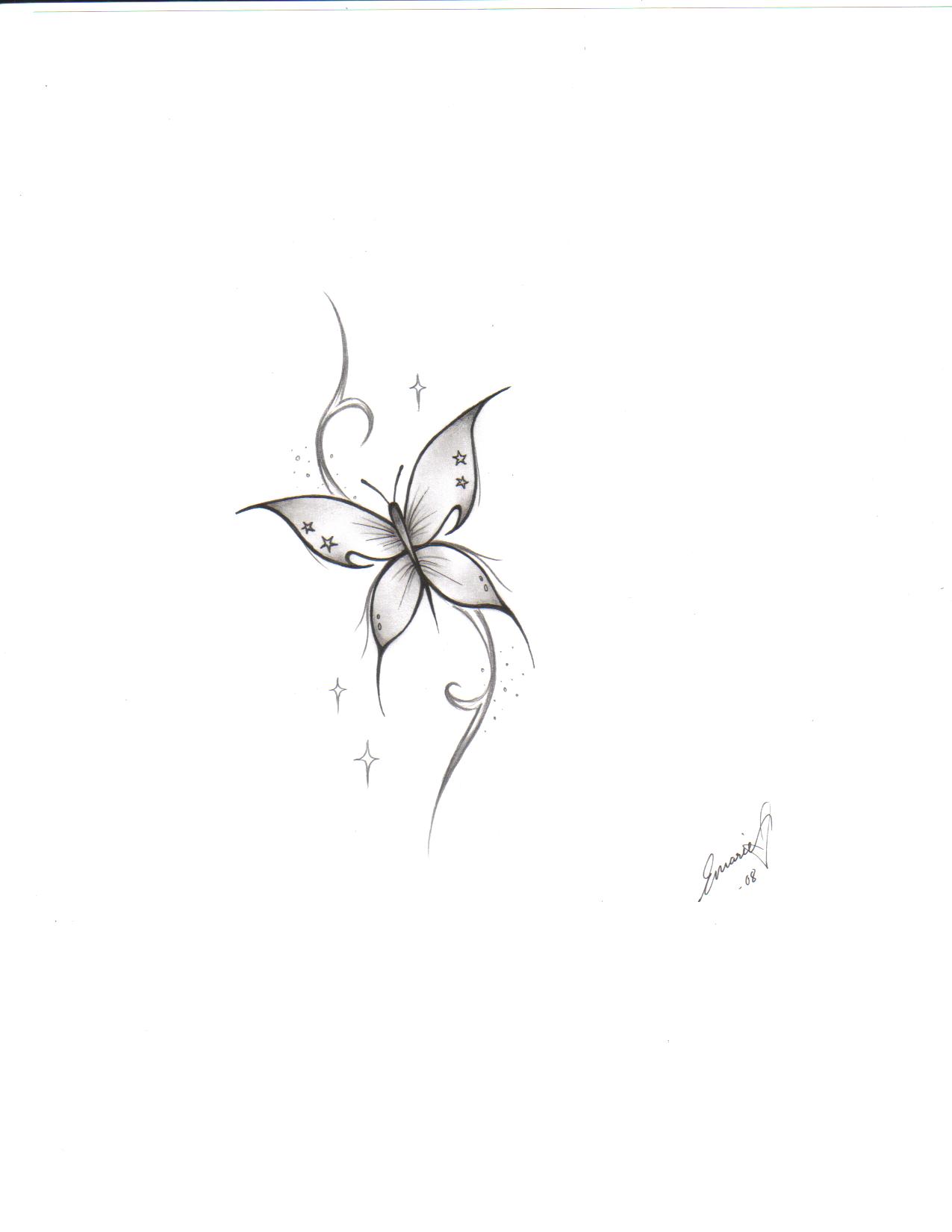Tiny Simple Butterfly Tattoo Design