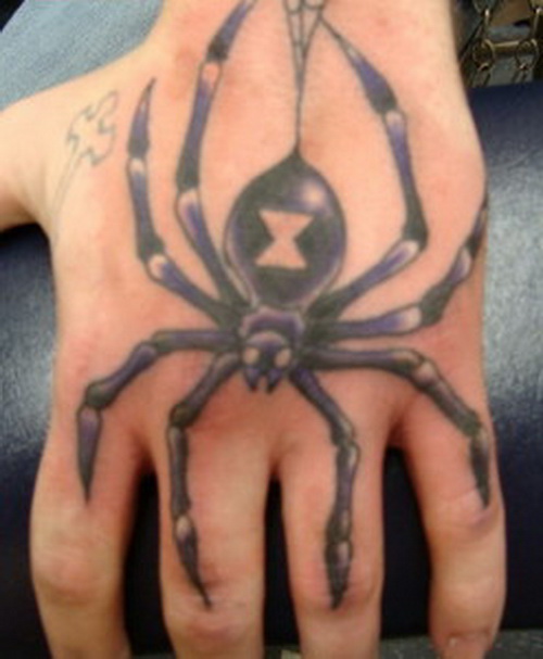 Traditional Spider Hand Tattoo For Men