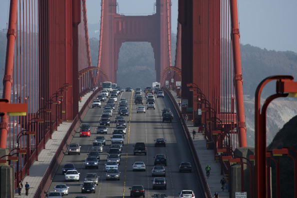 Traffic On The Golden Gate Bridge In San Francisco